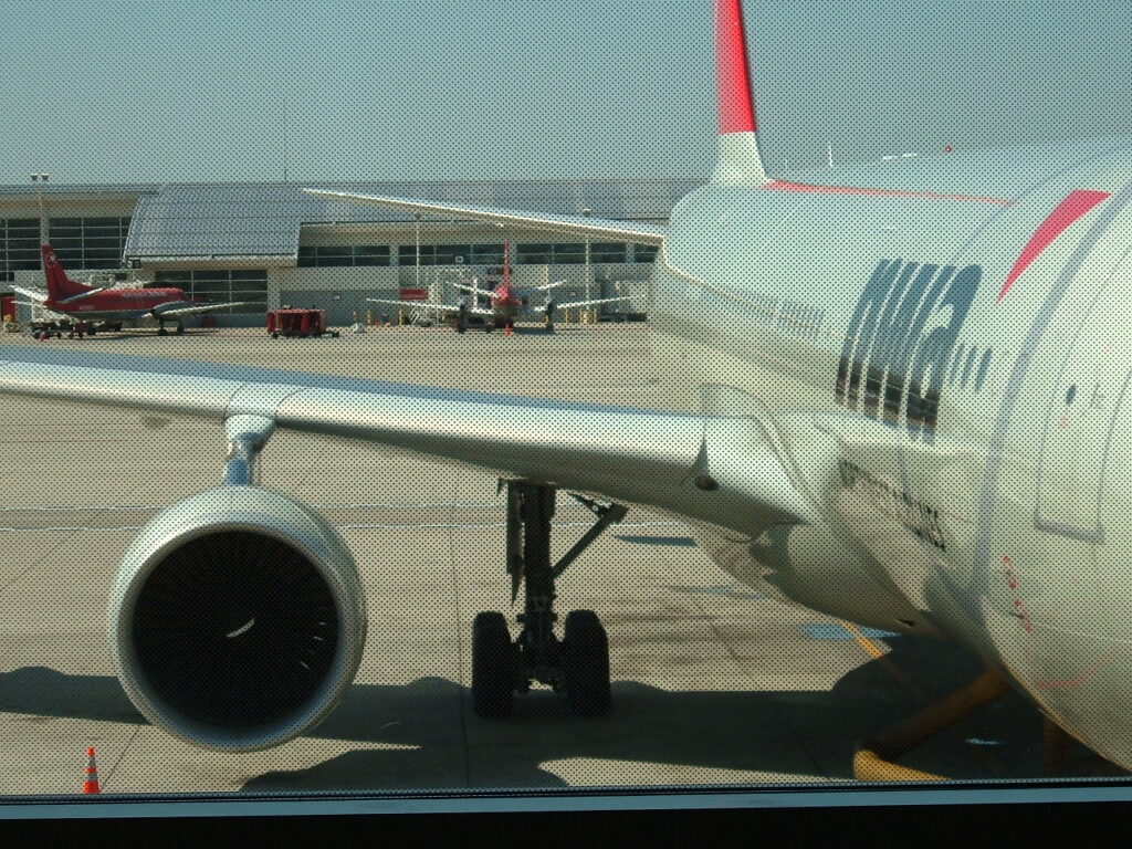 Northwest Airlines Airbus A330 Aircraft at gate DTW gate A40B. Reg. Unknown