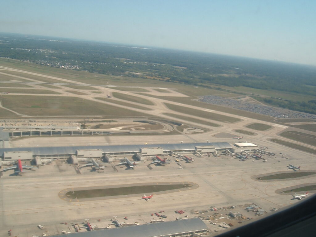 The view of the terminal as we climbed out of DTW on Northwest Airlines Flight 845.