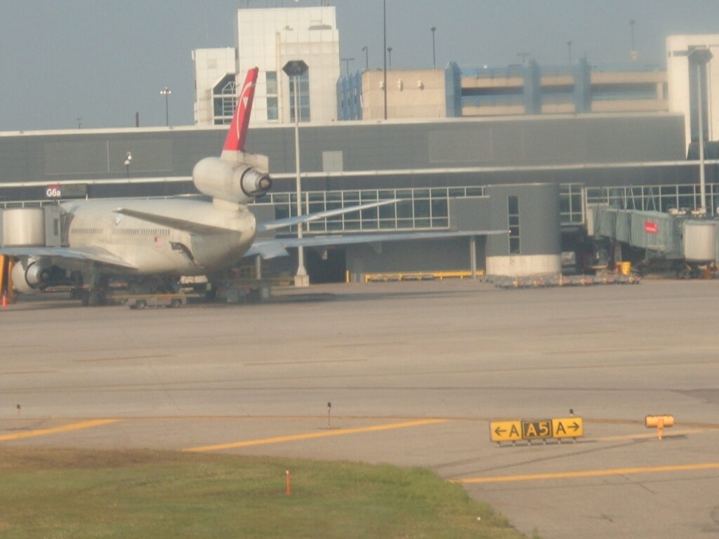 Approaching a turn for the terminal area.