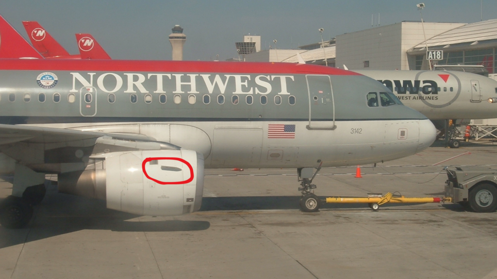 Nacelle Strake seen here on a Northwest Airlines Airbus A319